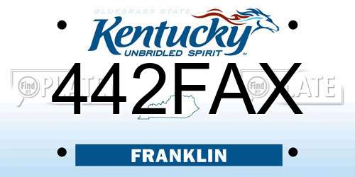 442FAX Kentucky License Plate