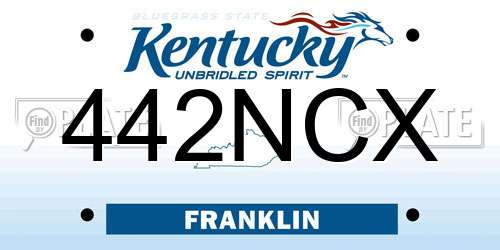 442NCX Kentucky License Plate