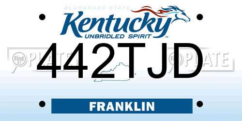 442TJD Kentucky License Plate