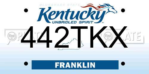 442TKX Kentucky License Plate