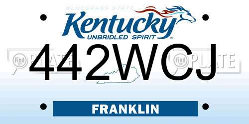 442WCJ Kentucky License Plate