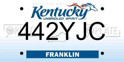 442YJC Kentucky License Plate