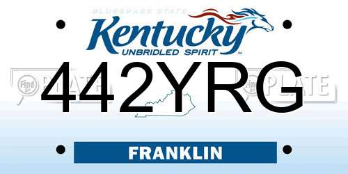 442YRG Kentucky License Plate