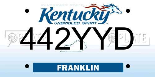 442YYD Kentucky License Plate