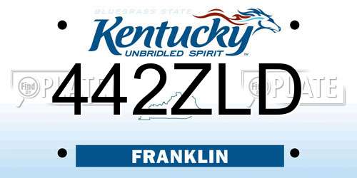 442ZLD Kentucky License Plate