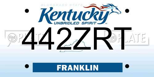 442ZRT Kentucky License Plate