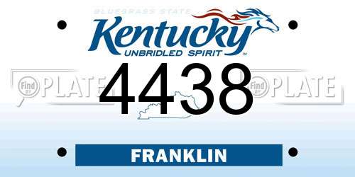 4438 Kentucky License Plate