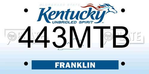 443MTB Kentucky License Plate