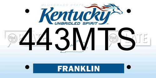 443MTS Kentucky License Plate