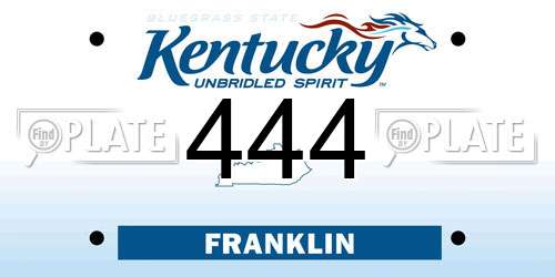444 Kentucky License Plate