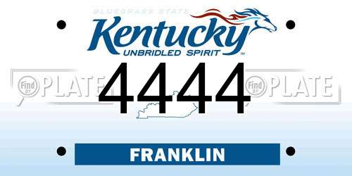 4444 Kentucky License Plate