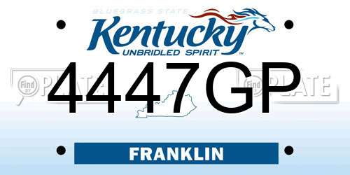 4447GP Kentucky License Plate