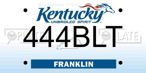 444BLT Kentucky License Plate