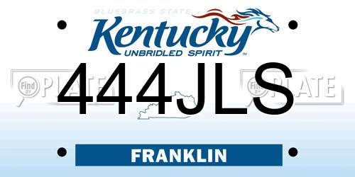 444JLS Kentucky License Plate