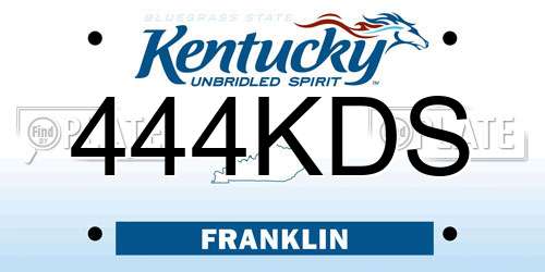444KDS Kentucky License Plate