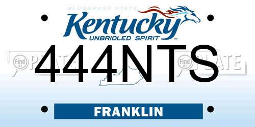 444NTS Kentucky License Plate