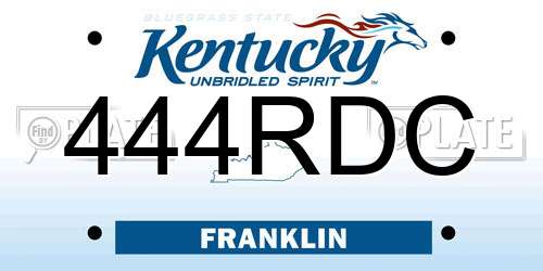 444RDC Kentucky License Plate
