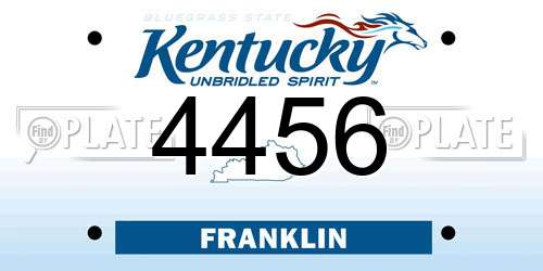 4456 Kentucky License Plate