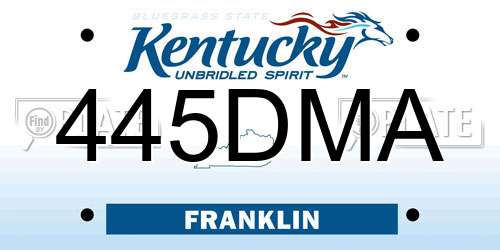 445DMA Kentucky License Plate