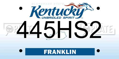 445HS2 Kentucky License Plate