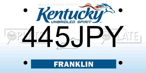 445JPY Kentucky License Plate