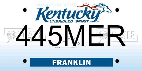 445MER Kentucky License Plate