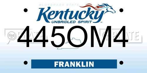 445OM4 Kentucky License Plate
