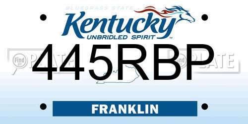 445RBP Kentucky License Plate