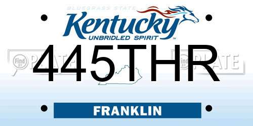 445THR Kentucky License Plate