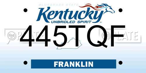 445TQF Kentucky License Plate