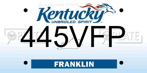 445VFP Kentucky License Plate