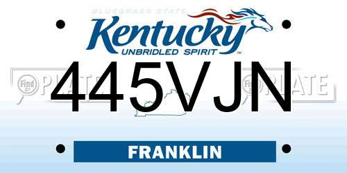445VJN Kentucky License Plate