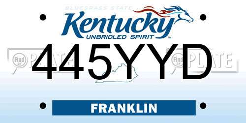 445YYD Kentucky License Plate