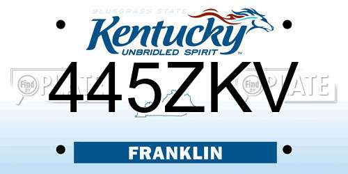445ZKV Kentucky License Plate