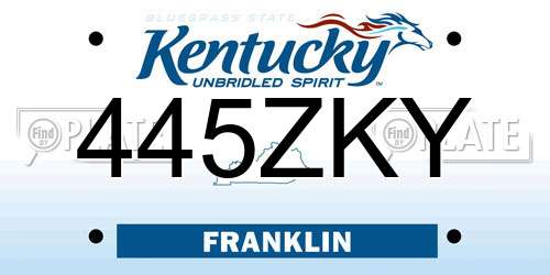 445ZKY Kentucky License Plate