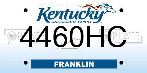 4460HC Kentucky License Plate