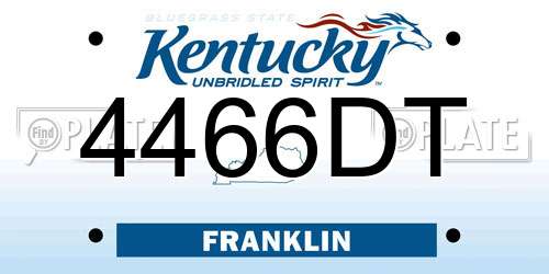 4466DT Kentucky License Plate