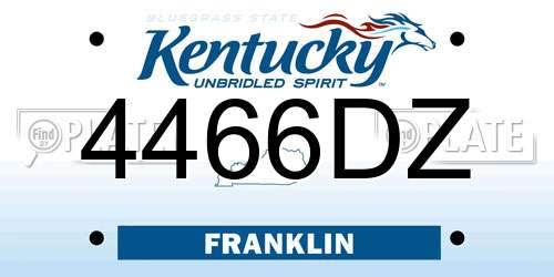 4466DZ Kentucky License Plate