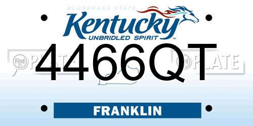 4466QT Kentucky License Plate