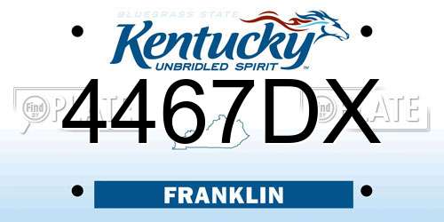 4467DX Kentucky License Plate