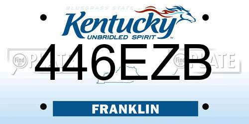 446EZB Kentucky License Plate