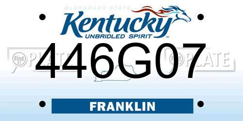 446G07 Kentucky License Plate