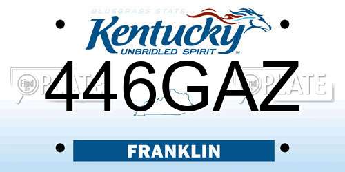 446GAZ Kentucky License Plate
