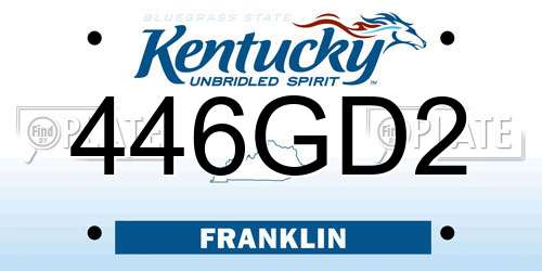 446GD2 Kentucky License Plate