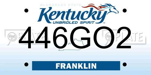 446GO2 Kentucky License Plate