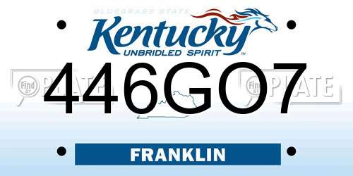 446GO7 Kentucky License Plate