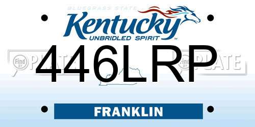 446LRP Kentucky License Plate