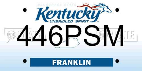 446PSM Kentucky License Plate