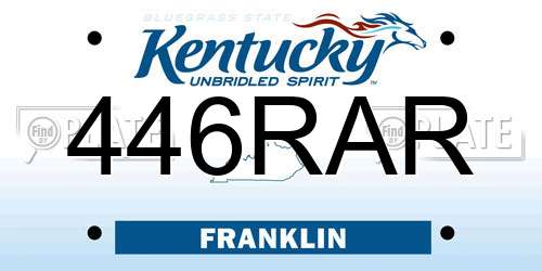 446RAR Kentucky License Plate