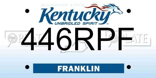446RPF Kentucky License Plate